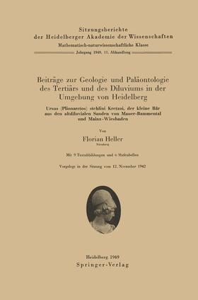 Heller |  Beiträge zur Geologie und Paläontologie des Tertiärs und des Diluviums in der Umgebung von Heidelberg | Buch |  Sack Fachmedien