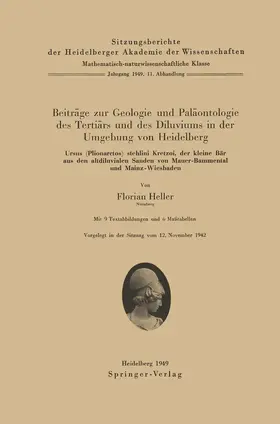 Heller |  Beiträge zur Geologie und Paläontologie des Tertiärs und des Diluviums in der Umgebung von Heidelberg | Buch |  Sack Fachmedien