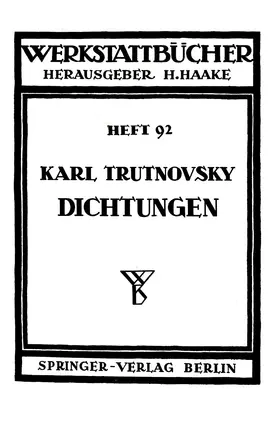 Trutnovsky | Dichtungen | Buch | 978-3-540-01437-9 | www.sack.de