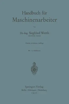 Werth | Handbuch für Maschinenarbeiter | Buch | 978-3-540-01520-8 | www.sack.de