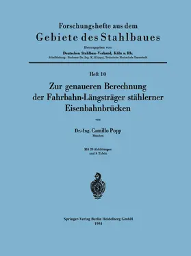 Popp |  Zur genaueren Berechnung der Fahrbahn-Längsträger stählerner Eisenbahnbrücken | Buch |  Sack Fachmedien
