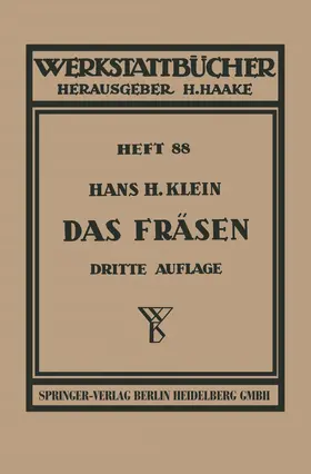 Klein |  Das Fräsen | Buch |  Sack Fachmedien