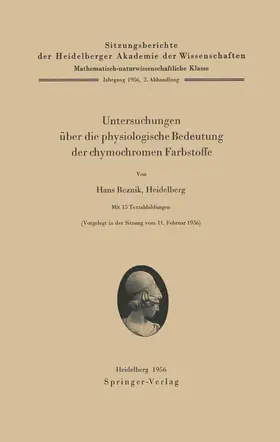Reznik |  Untersuchungen über die physiologische Bedeutung der chymochromen Farbstoffe | Buch |  Sack Fachmedien