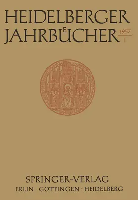 ? |  Heidelberger Jahrbücher | Buch |  Sack Fachmedien