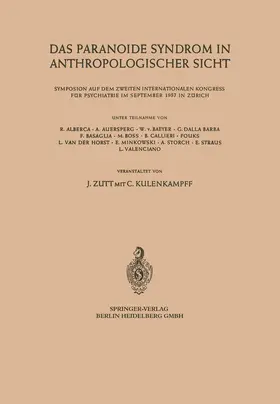  Das Paranoide Syndrom in Anthropologischer Sicht | Buch |  Sack Fachmedien