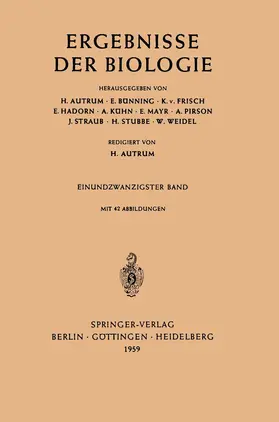 Autrum / Weidel / Bünning |  Ergebnisse der Biologie | Buch |  Sack Fachmedien