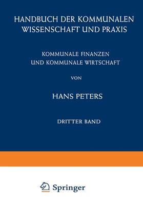 Peters | Kommunale Finanzen und Kommunale Wirtschaft | Buch | 978-3-540-02405-7 | sack.de
