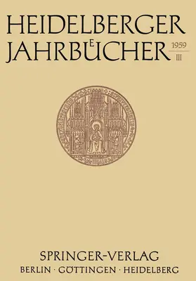 ? |  Heidelberger Jahrbücher | Buch |  Sack Fachmedien