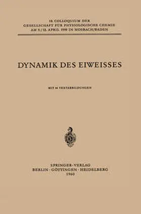 Maurer / Koningsberger / Mothes |  Dynamik des Eiweisses | Buch |  Sack Fachmedien