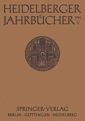 ? |  Heidelberger Jahrbücher | Buch |  Sack Fachmedien