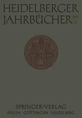 ? |  Heidelberger Jahrbücher | Buch |  Sack Fachmedien