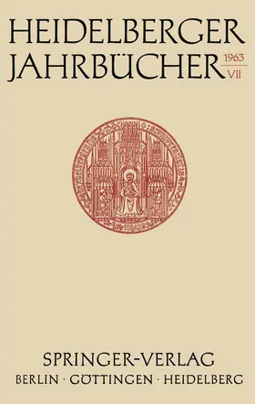 ? |  Heidelberger Jahrbücher | Buch |  Sack Fachmedien