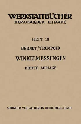 Berndt / Trumpold |  Technische Winkelmessungen | Buch |  Sack Fachmedien