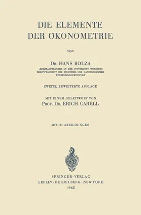 Bolza |  Die Elemente der Ökonometrie | Buch |  Sack Fachmedien