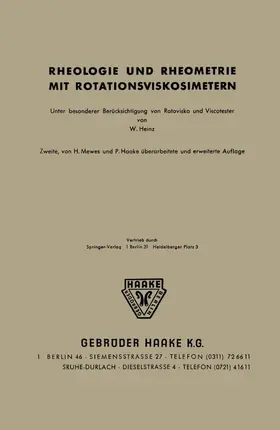 Rheologie und Rheometrie mit Rotationsviskosimetern | Buch | 978-3-540-03394-3 | www.sack.de