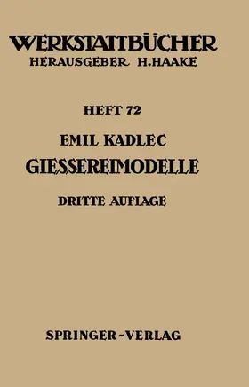 Kadlec | Gießereimodelle | Buch | 978-3-540-03431-5 | www.sack.de