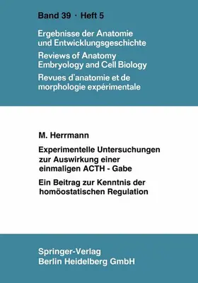 Hermann |  Experimentelle Untersuchungen zur Auswirkung einer einmaligen ACTH-Gabe | Buch |  Sack Fachmedien