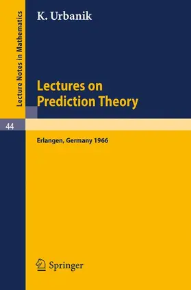 Urbanik / Rosenmüller |  Lectures on Prediction Theory | Buch |  Sack Fachmedien