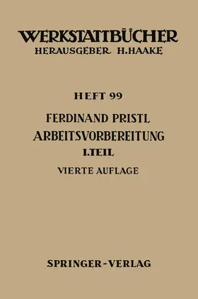 Pristl |  Arbeitsvorbereitung | Buch |  Sack Fachmedien