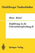 Künzi / Henn |  Einführung in die Unternehmensforschung II | Buch |  Sack Fachmedien