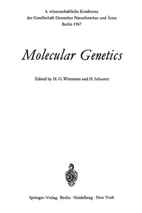 Schuster / Wittmann |  Molecular Genetics | Buch |  Sack Fachmedien