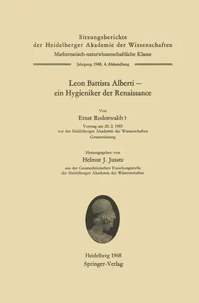 Rodenwaldt / Jusatz |  Leon Battista Alberti - ein Hygieniker der Renaissance | Buch |  Sack Fachmedien