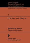 Szegö / Kuhn |  Mathematical Systems Theory and Economics I/II | Buch |  Sack Fachmedien