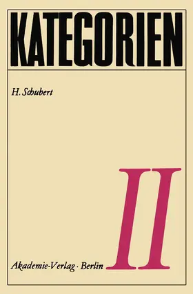 Schubert |  Kategorien II | Buch |  Sack Fachmedien