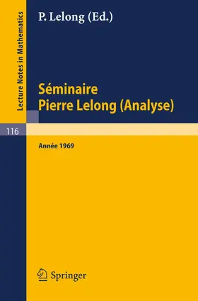 Dold / Eckmann |  Séminaire Pierre Lelong (Analyse). Année 1969 | Buch |  Sack Fachmedien