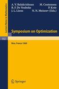 Balakrishnan / Contensou / Moiseev |  Symposium on Optimization | Buch |  Sack Fachmedien