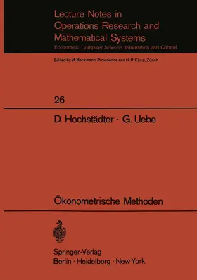 Hochstädter / Uebe |  Ökonometrische Methoden | Buch |  Sack Fachmedien