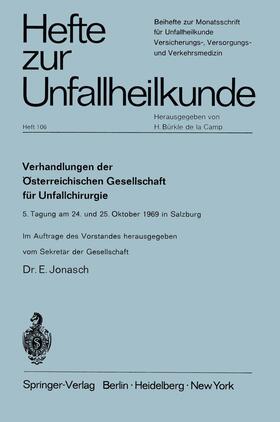 Jonasch |  Verhandlungen der Österreichischen Gesellschaft für Unfallchirurgie | Buch |  Sack Fachmedien