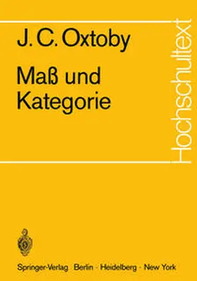 Oxtoby |  Maß und Kategorie | Buch |  Sack Fachmedien