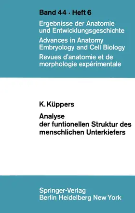Küppers |  Analyse der funktionellen Struktur des menschlichen Unterkiefers | Buch |  Sack Fachmedien