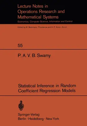Swamy |  Statistical Inference in Random Coefficient Regression Models | Buch |  Sack Fachmedien