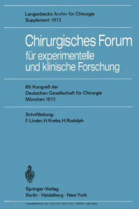 Chirurgisches Forum für experimentelle und klinische Forschung | Buch |  Sack Fachmedien