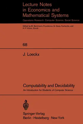 Loeckx |  Computability and Decidability | Buch |  Sack Fachmedien