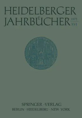 Schipperges / Universitäts-Gesellschaft Heidelberg |  Heidelberger Jahrbücher | Buch |  Sack Fachmedien