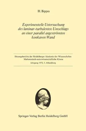 Bippes |  Experimentelle Untersuchung des laminar-turbulenten Umschlags an einer parallel angeströmten konkaven Wand | Buch |  Sack Fachmedien