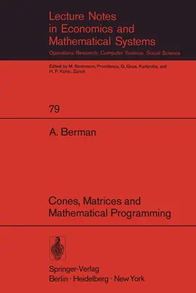 Berman |  Cones, Matrices and Mathematical Programming | Buch |  Sack Fachmedien