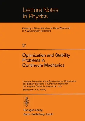 Wang |  Optimization and Stability Problems in Continuum Mechanics | Buch |  Sack Fachmedien