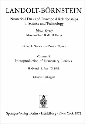 Genzel / Joos / Pfeil |  Photoproduction of Elementary Particles / Photoproduktion von Elementarteilchen | Buch |  Sack Fachmedien