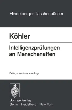 Köhler |  Intelligenzprüfungen an Menschenaffen | Buch |  Sack Fachmedien