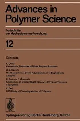 Cantow / Dall’Asta / Ferry |  Advances in Polymer Science | Buch |  Sack Fachmedien
