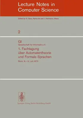 Indermark / Böhling |  1. Fachtagung über Automatentheorie und Formale Sprachen | Buch |  Sack Fachmedien