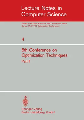 Ruberti / Conti |  Fifth Conference on Optimization Techniques. Rome 1973 | Buch |  Sack Fachmedien