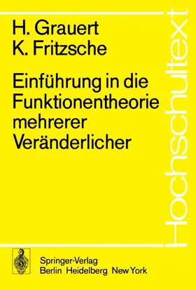 Fritzsche / Grauert |  Einführung in die Funktionentheorie mehrerer Veränderlicher | Buch |  Sack Fachmedien