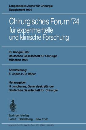 Junghanns | Chirurgisches Forum ¿74 | Buch | 978-3-540-06696-5 | sack.de