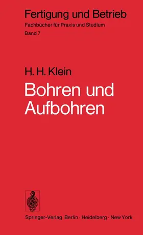 Klein |  Bohren und Aufbohren | Buch |  Sack Fachmedien
