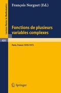 Norguet |  Fonctions de Plusieurs Variables Complexes | Buch |  Sack Fachmedien